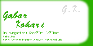 gabor kohari business card